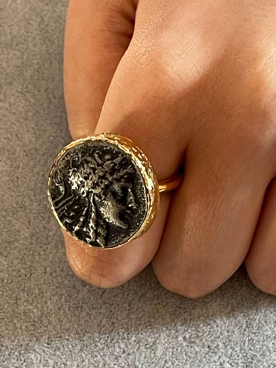 Handmade Gold Plated Imperial Gold Coin Bracelet & Ring Set – Ancient Roman-Inspired Statement Jewelry, Handmade In Turkey - Glam Duchess