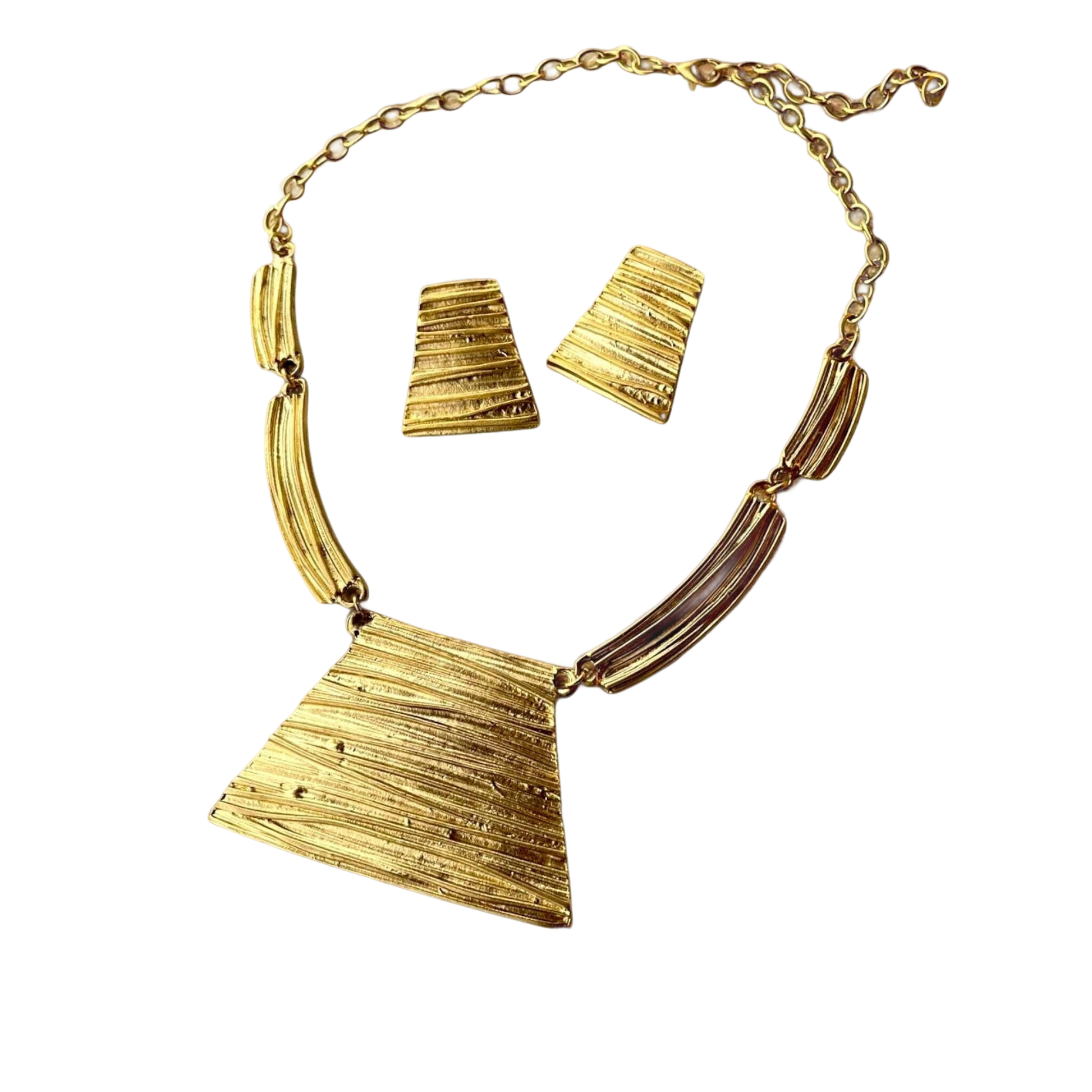 Geometric Necklace and Earring Set - Handmade Two-Tone Gold and Silver Jewelry Gift, Handmade In Turkey - Glam Duchess