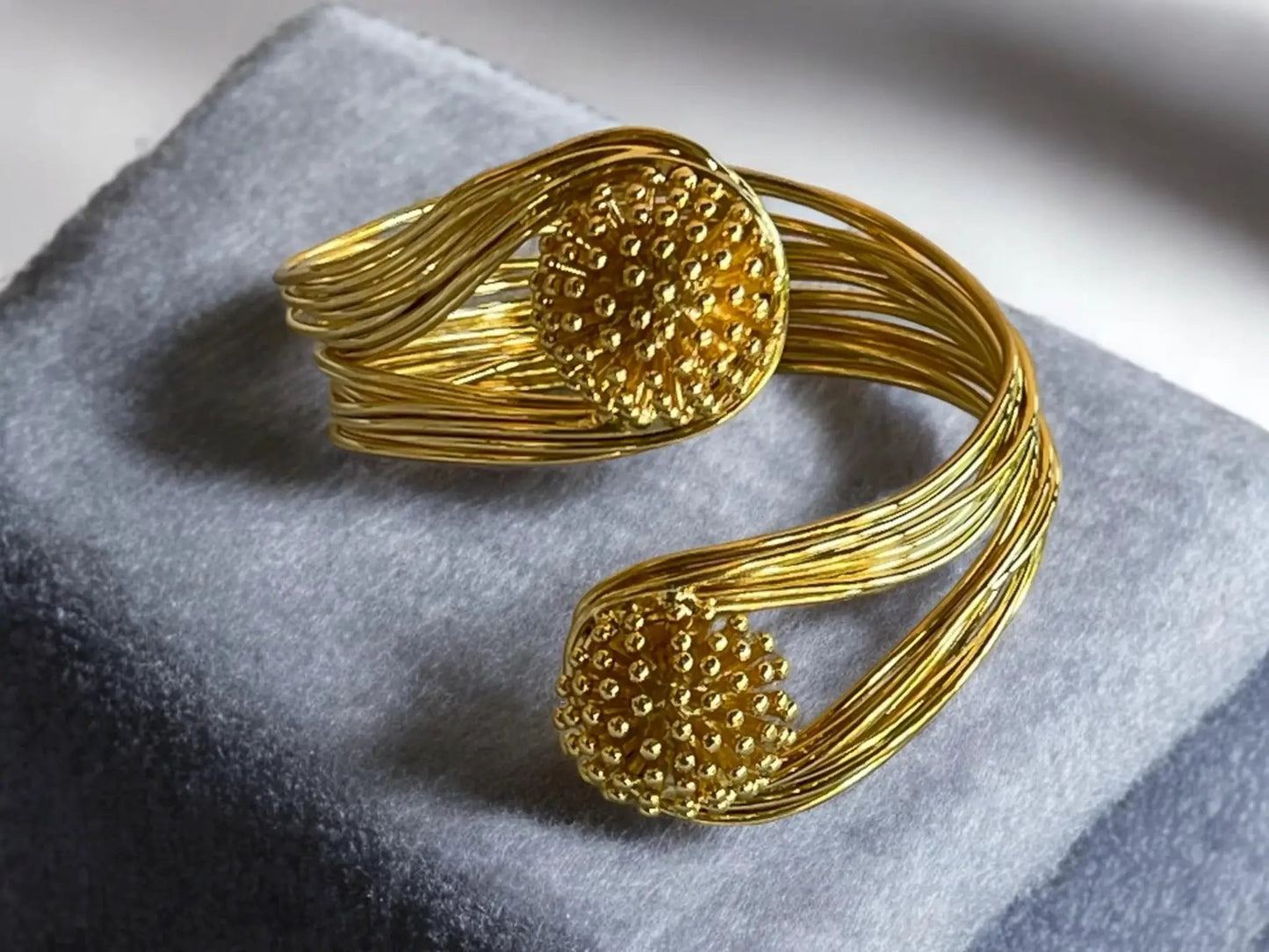 Gold Plated Choker Handmade Necklace and Bracelet Set – Adjustable Open Collar Jewelry by Glam Duchess (handmade-gold-plated-open-choker-collar-necklace-bracelet)