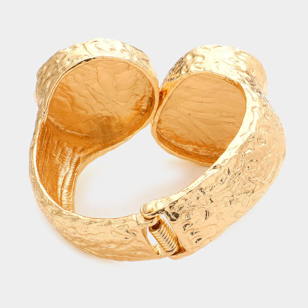 Leopard Double Confetti Stone Hinged Bracelet