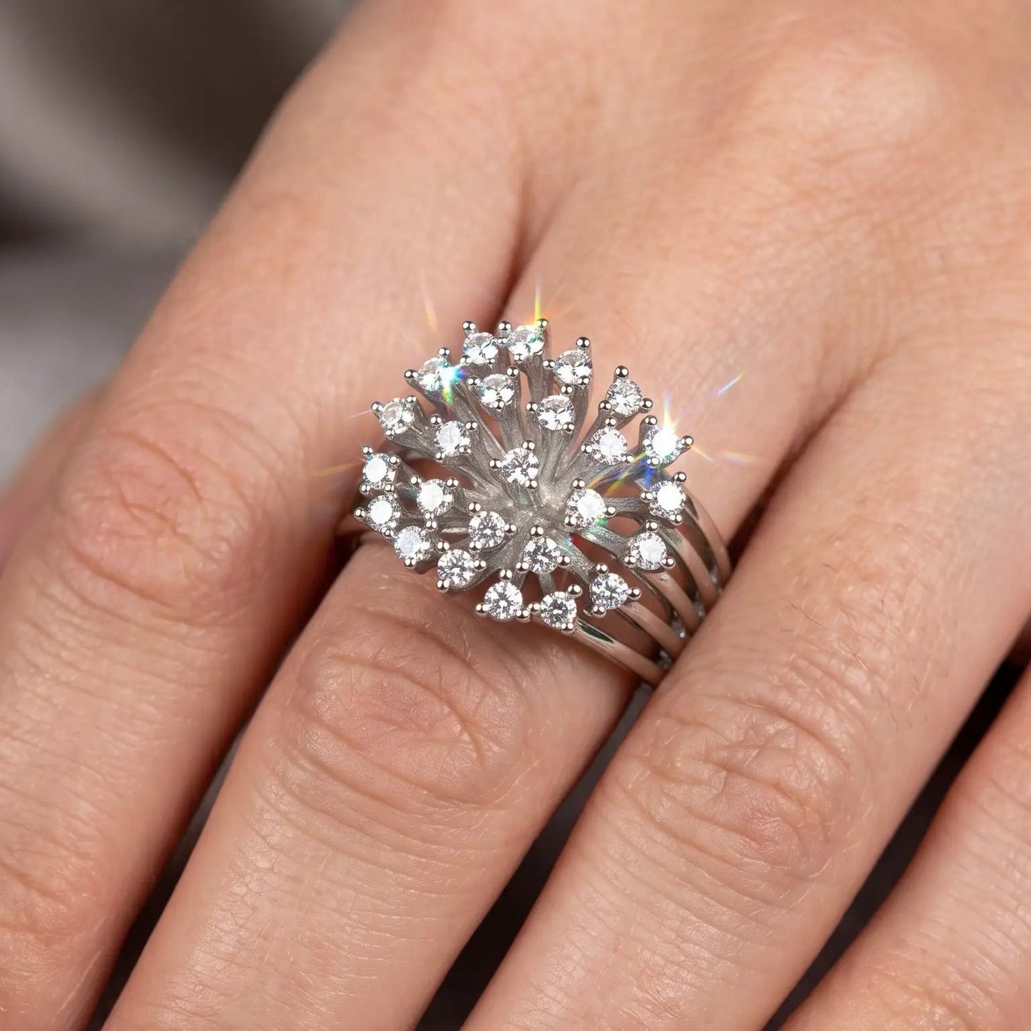 Celeste Dandelion Zircon Ring - Rings from Glam Duchess