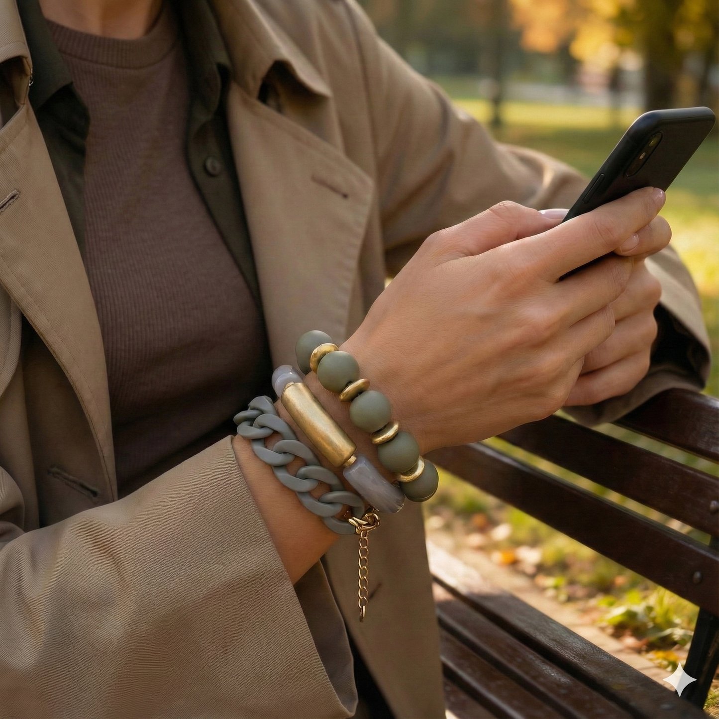 Stretch Resin Link Multi Layered Bracelets