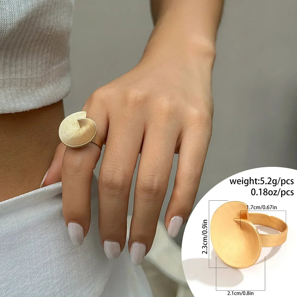 Irregular Chunky Big Geometric Gold Silver Color Rings