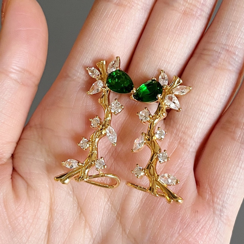 Branch Climb Clip-on Earrings with Cubic Zirconia