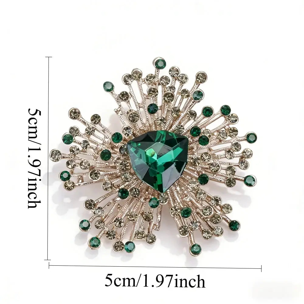 Rhinestone Brooch – Vintage Jewelry Pin | Classic Plant Design, Fashion Brooch Accessory by Glam Duchess (rhinestone-brooch-vintage-jewelry-pin-classic-plant-design-fashion-brooch-accessory)