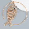 Exquisite Handmade Fish-Shaped Choker Necklace Earrings
