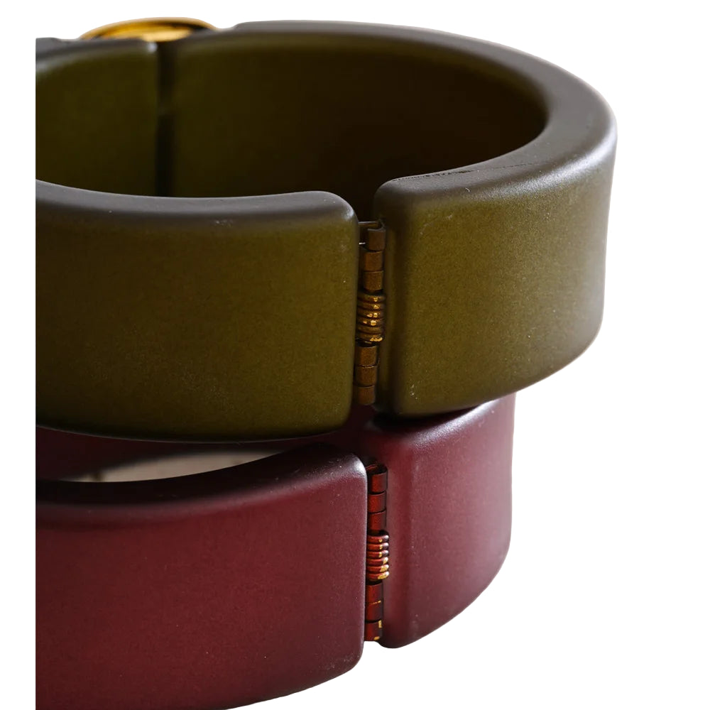 Acrylic Resin Bracelet - Wide Colorful Resin Bangle, Waterproof Retro Statement Jewelry