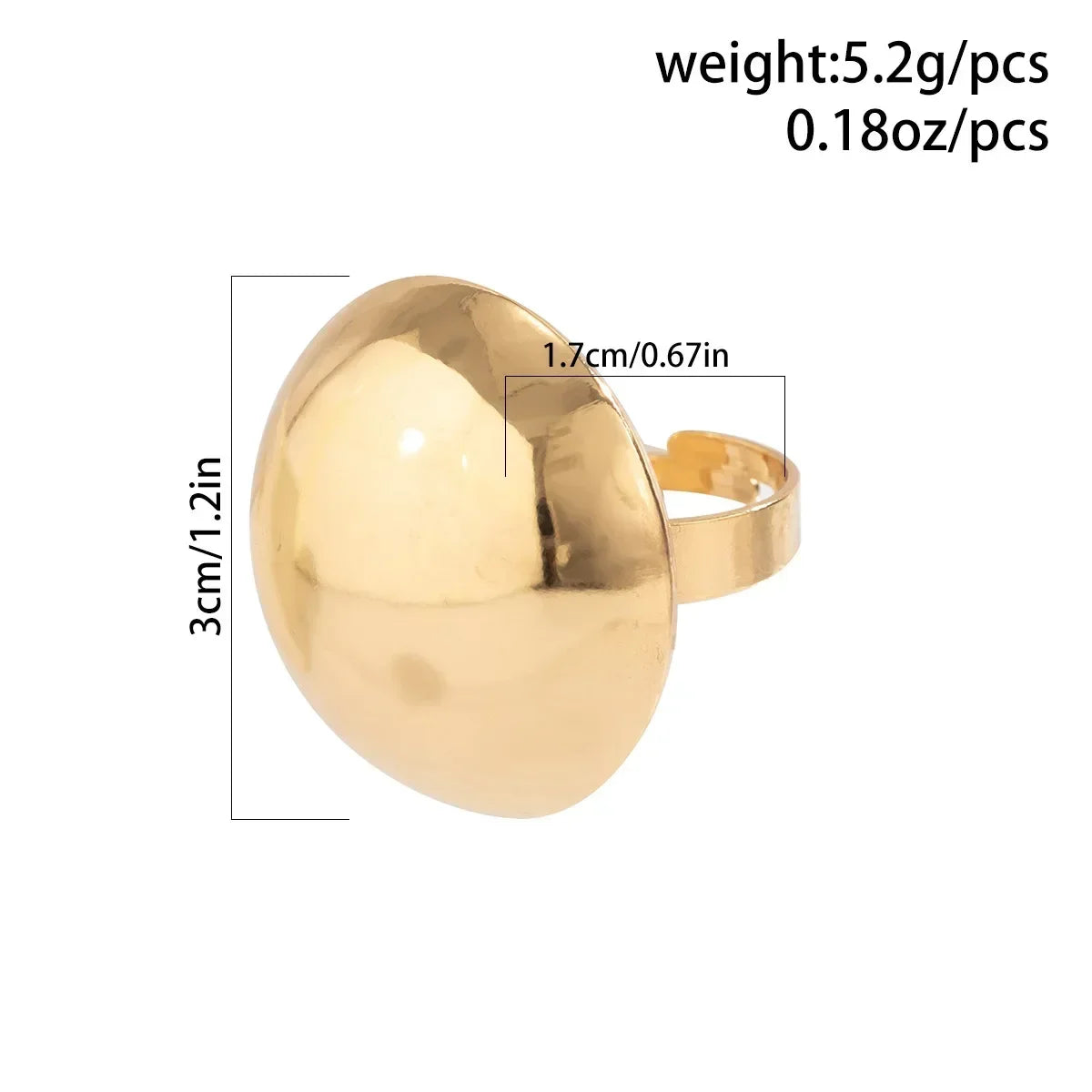 Irregular Chunky Big Geometric Gold Silver Color Rings