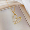 Creative Hollow Heart Stainless Steel Pendant Necklace