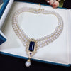 Exquisite Natural Freshwater Pearl Necklace with Diamond Side Stones