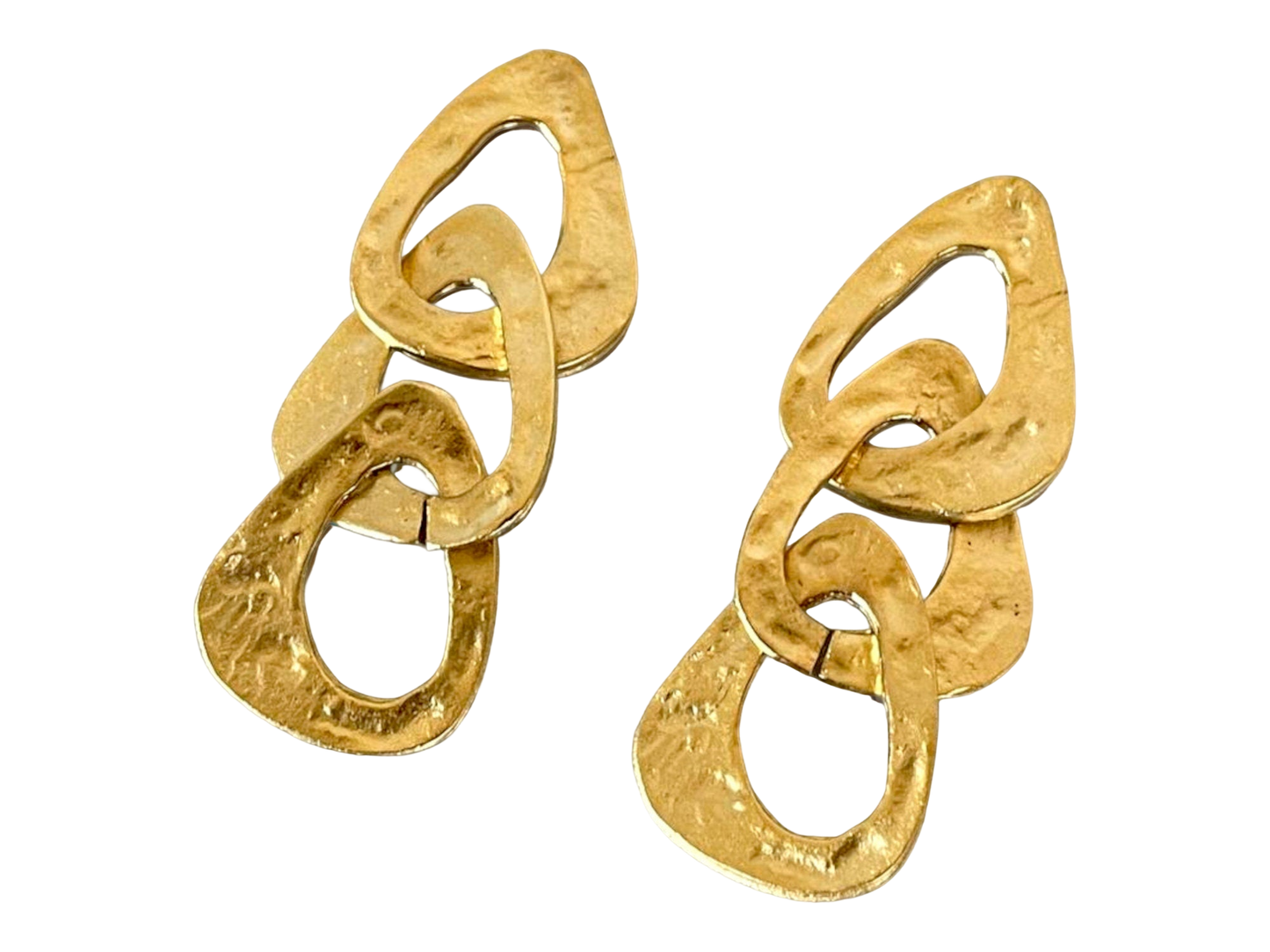 Matte Gold Geometric Drop Earrings - Minimalist Chunky Statement Jewelry, Handmade In Turkey - Glam Duchess