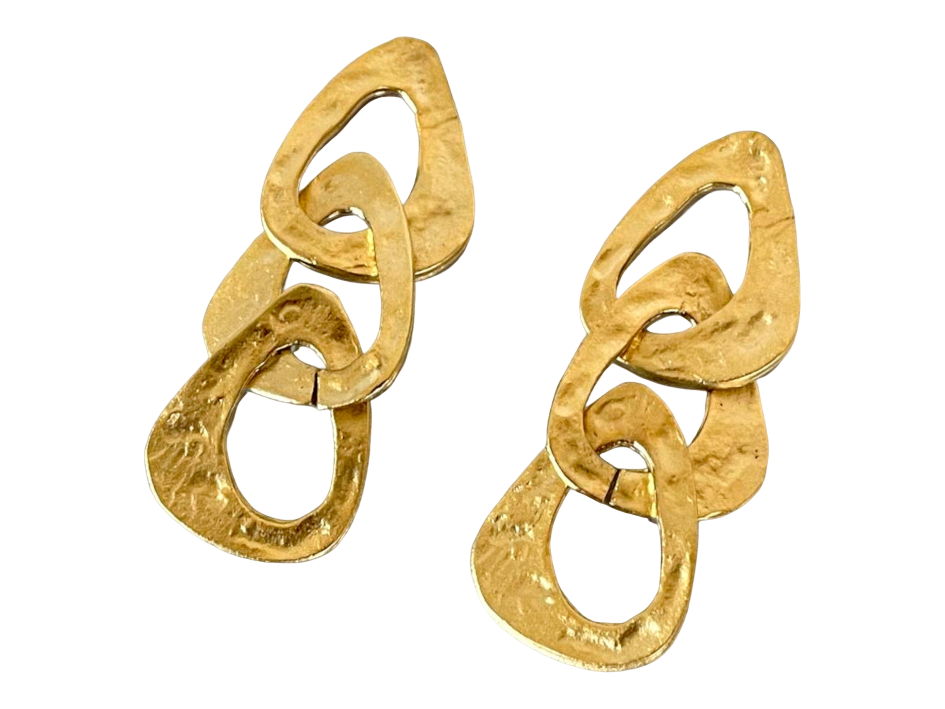 Matte Gold Geometric Drop Earrings - Minimalist Chunky Statement Jewelry, Handmade In Turkey - Glam Duchess