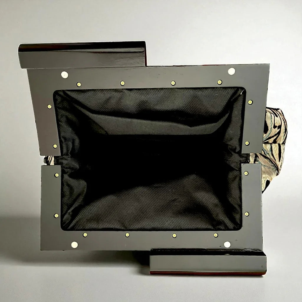 Black Velvet Clutch with Beaded Chain, Oversized Evening Bag, Statement Formal Purse, Gift for Her, Big Elegant Handbag - Glam Duchess