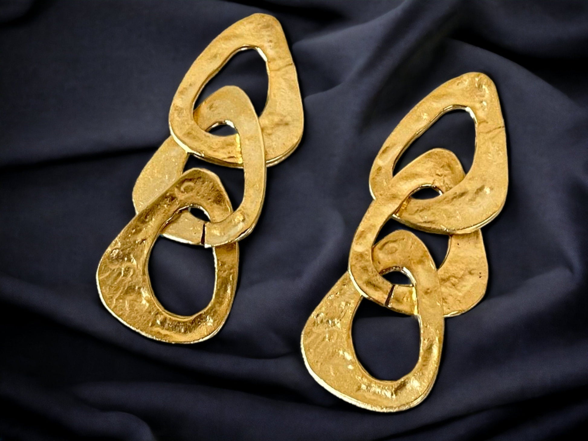 Matte Gold Geometric Drop Earrings - Minimalist Chunky Statement Jewelry, Handmade In Turkey - Glam Duchess