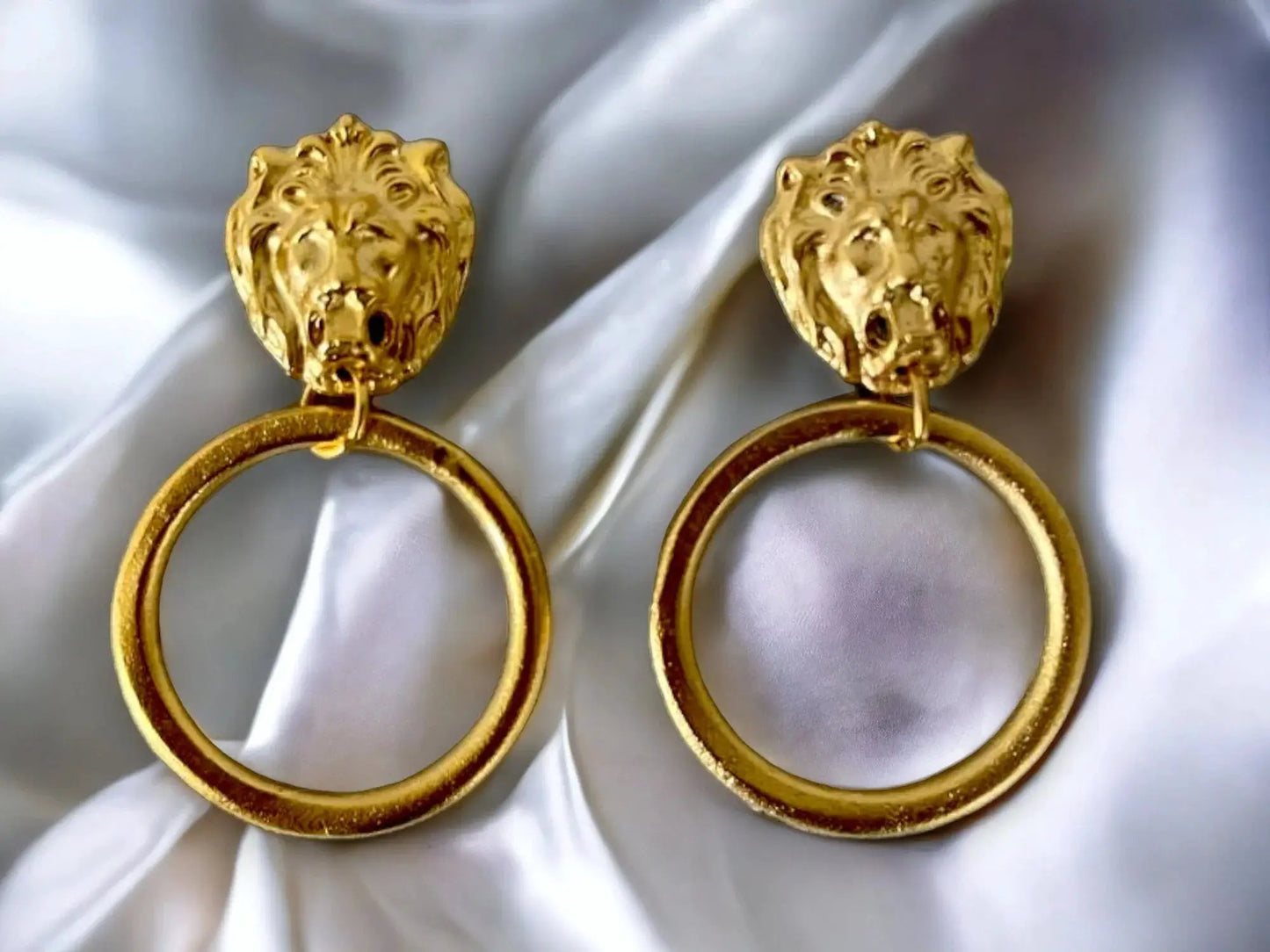 Gold Plated Pearl Earrings – Handmade Geometric Drop Hoops | Unisex Fashion Statement by Glam Duchess (designer-drop-earrings-gold-plated-pearl-hoop-earrings-matte-gold-handmade-geometric-earrings-unisex-fashion-statement-earrings-jewelry)
