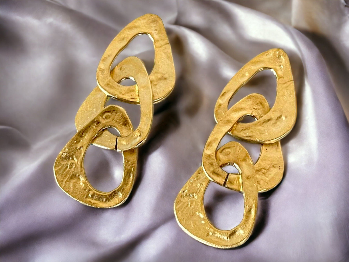 Matte Gold Geometric Drop Earrings - Minimalist Chunky Statement Jewelry, Handmade In Turkey - Glam Duchess