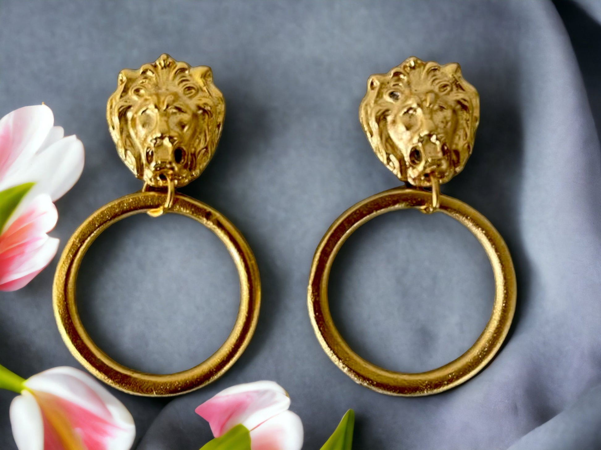 Gold Plated Pearl Hoop Earrings - Designer Handmade Geometric Unisex Jewelry, Handmade In Turkey - Glam Duchess