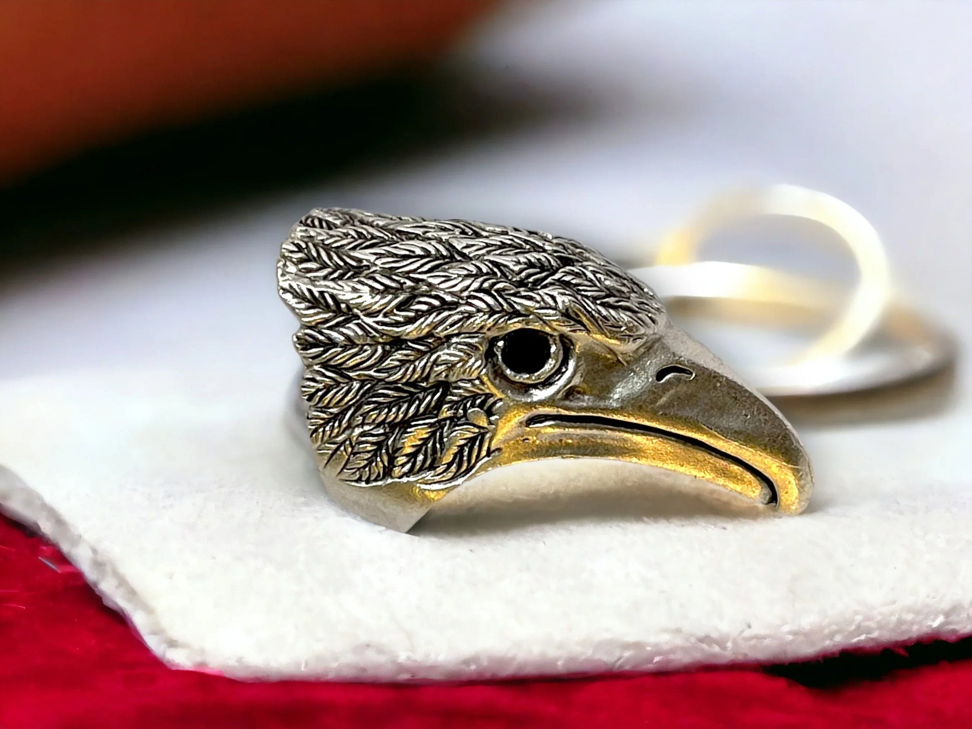 Boho Silver Plated Eagle Head Ring - Oversized Statement Piece, Adjustable Chunky Design for Fashion Lovers, Adjustable Unisex Gift, Handmade In Turkey - Glam Duchess