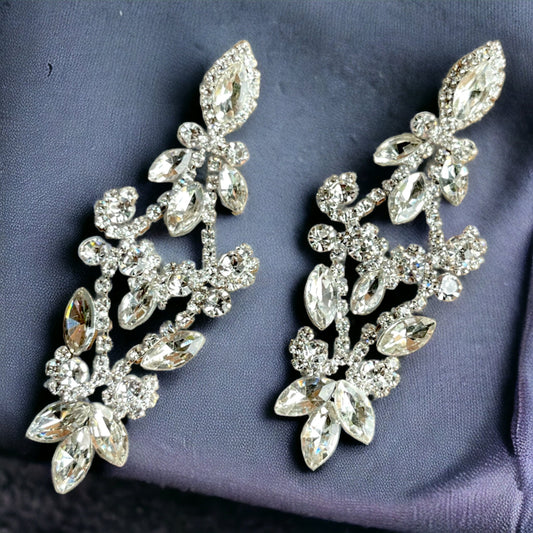 Bridal Chandelier Earrings, Bridesmaid Earrings, Prom Earrings, Bridesmaid Jewelry, Silver Rose Gold Bridal Earrings, Drop Earrings - Glam Duchess