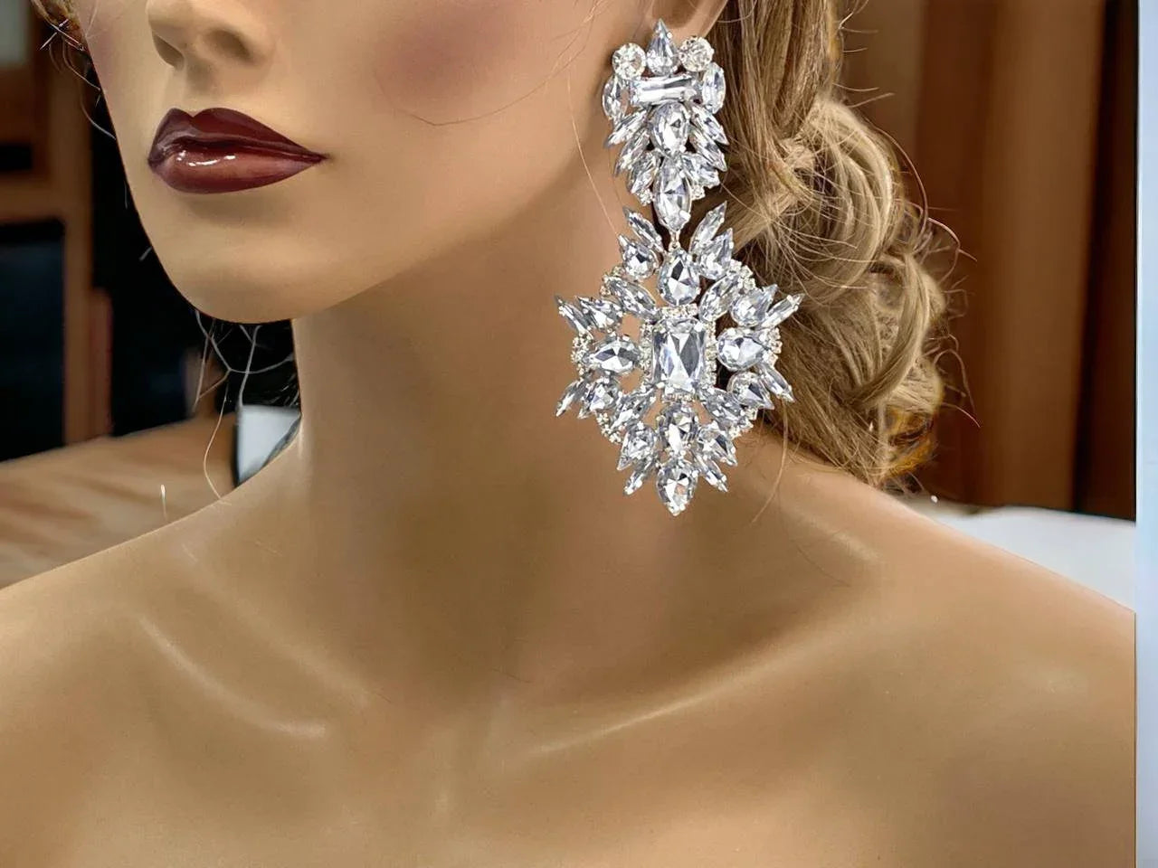 Chunky LightWeight Wedding Statement Earrings - Glam Duchess