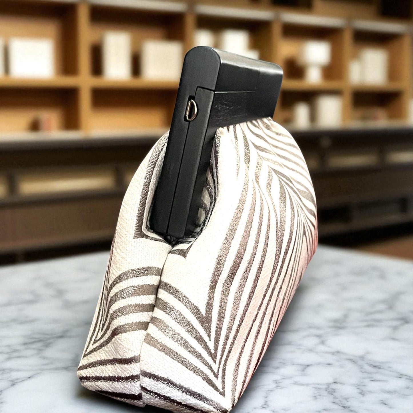 Oversized Bold Zebra Print Clutch Bag, Large Statement Purse with Black Frame, Modern Animal Print Evening Bag for Women - Glam Duchess