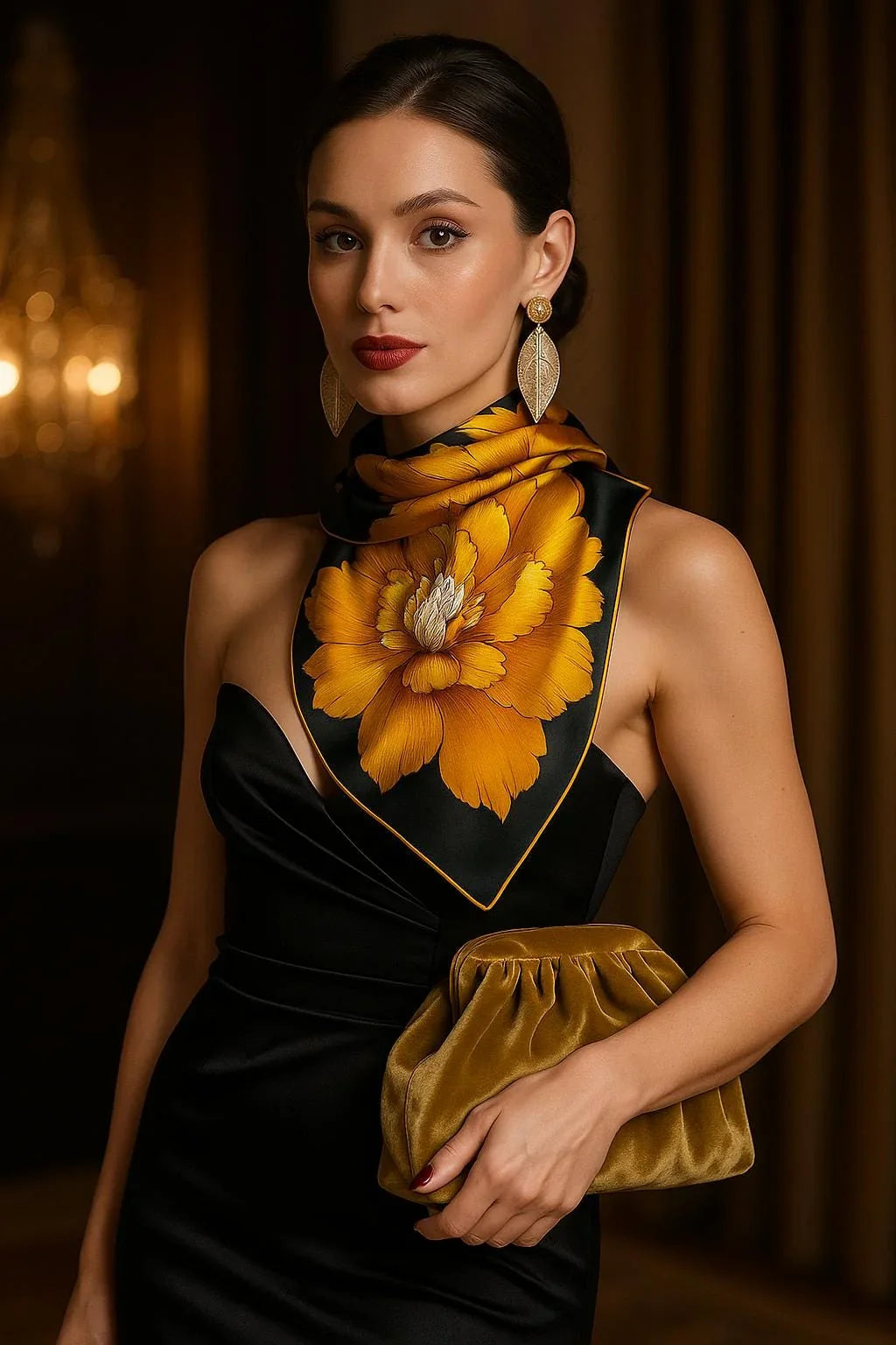 Gold Velvet Clutch Bag Vintage-Inspired Pleated Evening Purse Elegant Formal Party Handbag - Glam Duchess