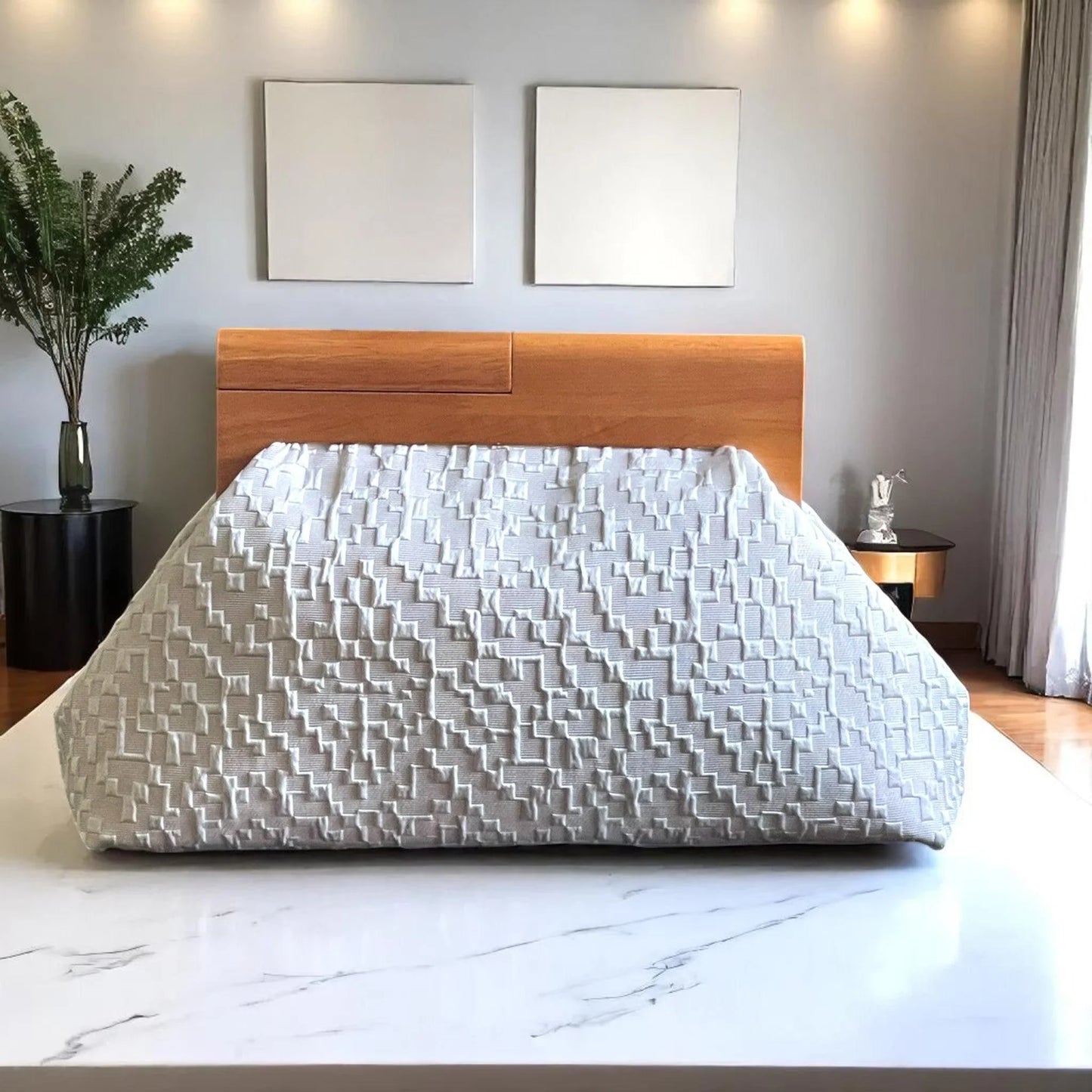 One of a Kind Oversized Wood Frame Woven Ivory Clutch Bag – Minimalist Evening Purse - Glam Duchess