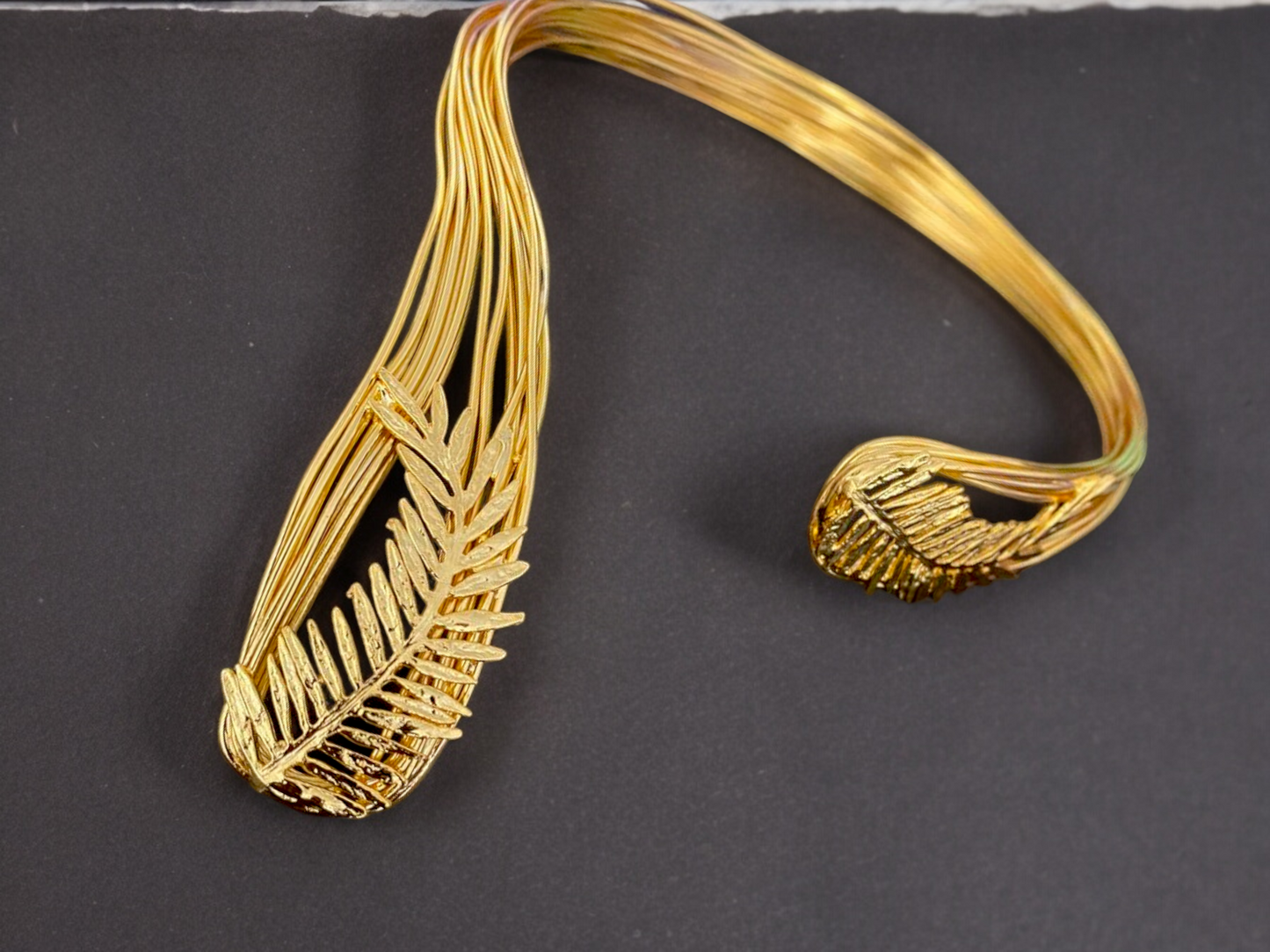 Handmade Gold Plated Open Choker Collar Necklace Bracelet, Handmade In Turkey - Glam Duchess