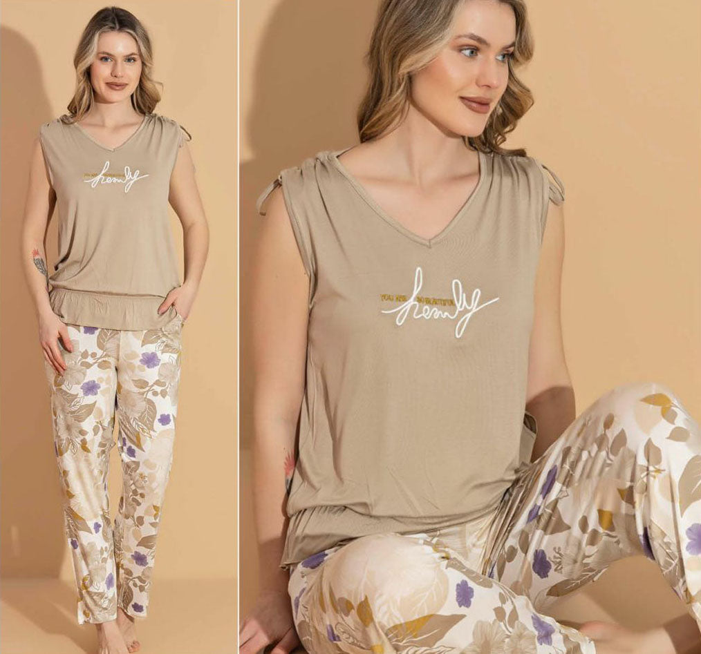Super soft Premium Viscose Sleeveless Top & Floral Pants