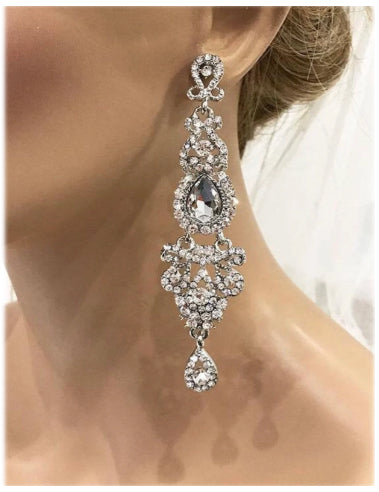 Chunky Crystal Bridal Chandelier Earrings