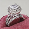 Vintage Silver Cubic Zirconia Wedding Ring