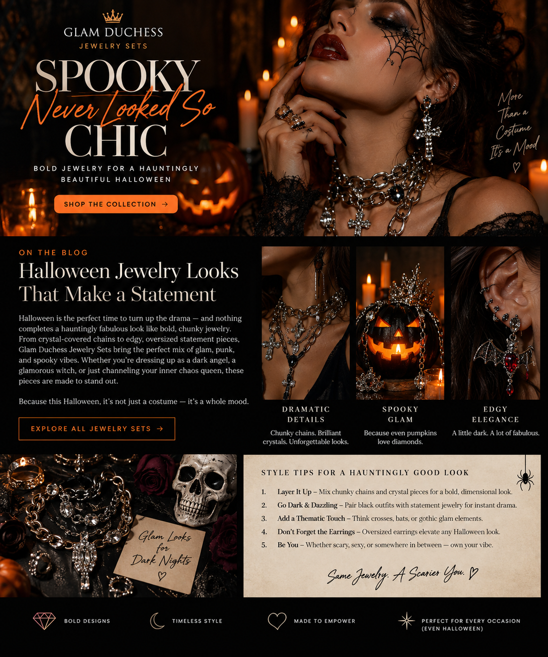 Halloween After Dark: Bold Jewelry for a Glamorous Party Look