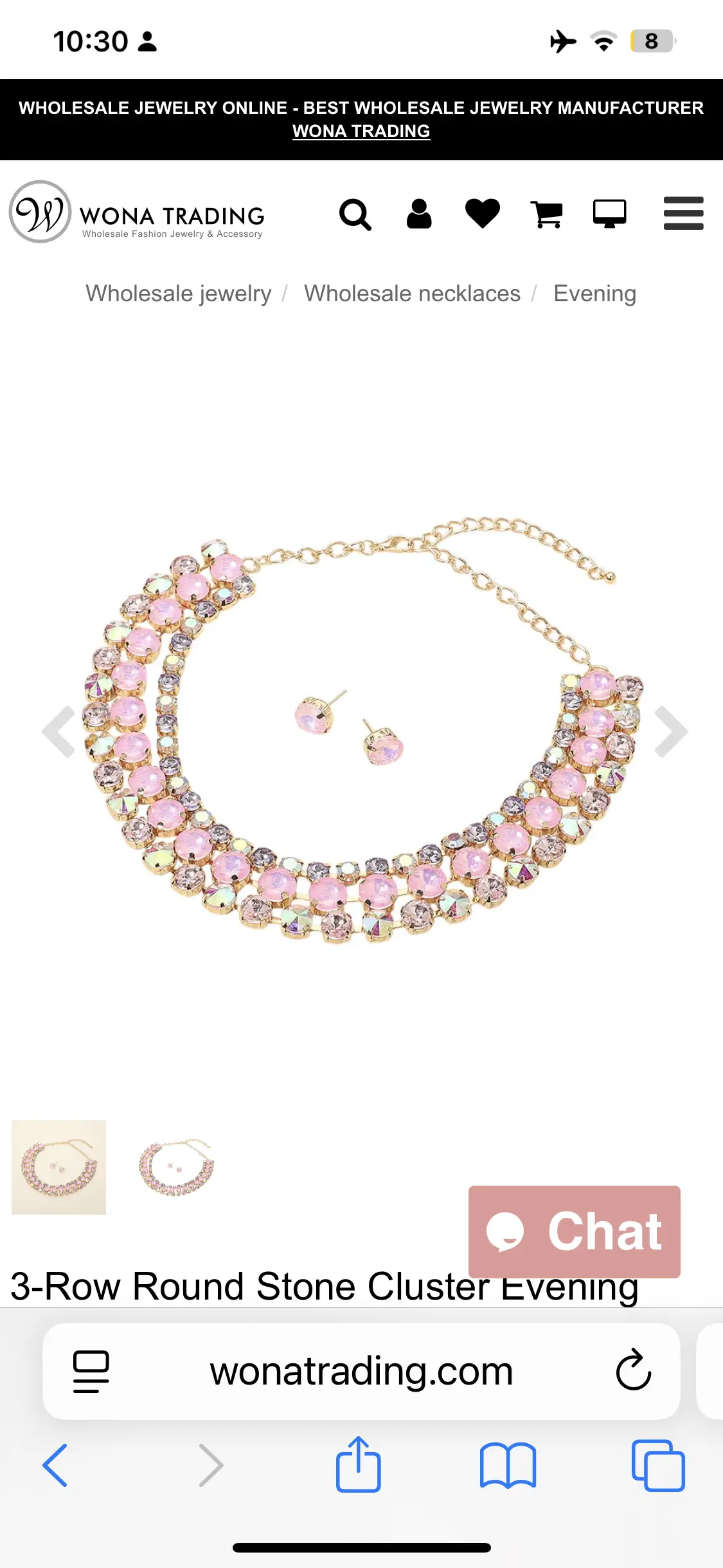 Pink Crystal Statement Necklace & Earrings Set | Bridal & Evening Jewelry - Jewelry Sets from Glam Duchess