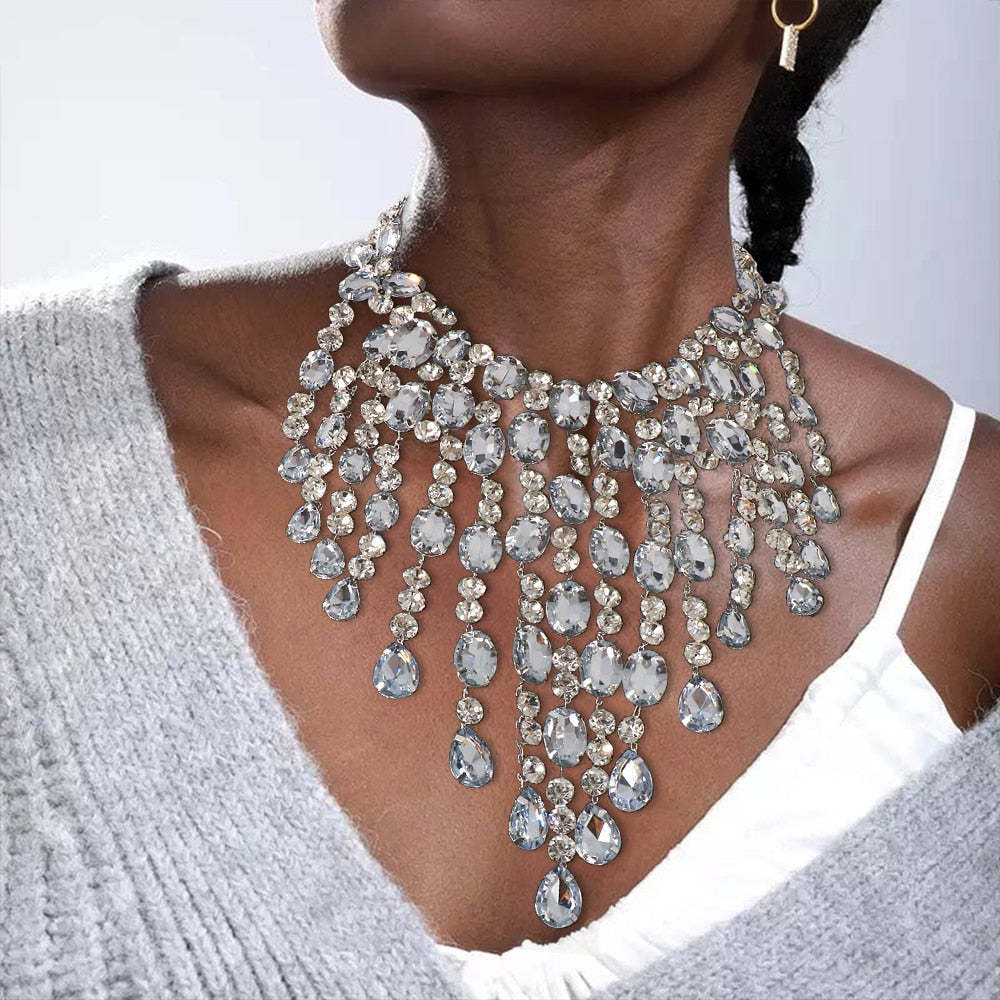 Bold Geometric Fringe Tassel Choker Necklace - Luxury Statement Jewelry