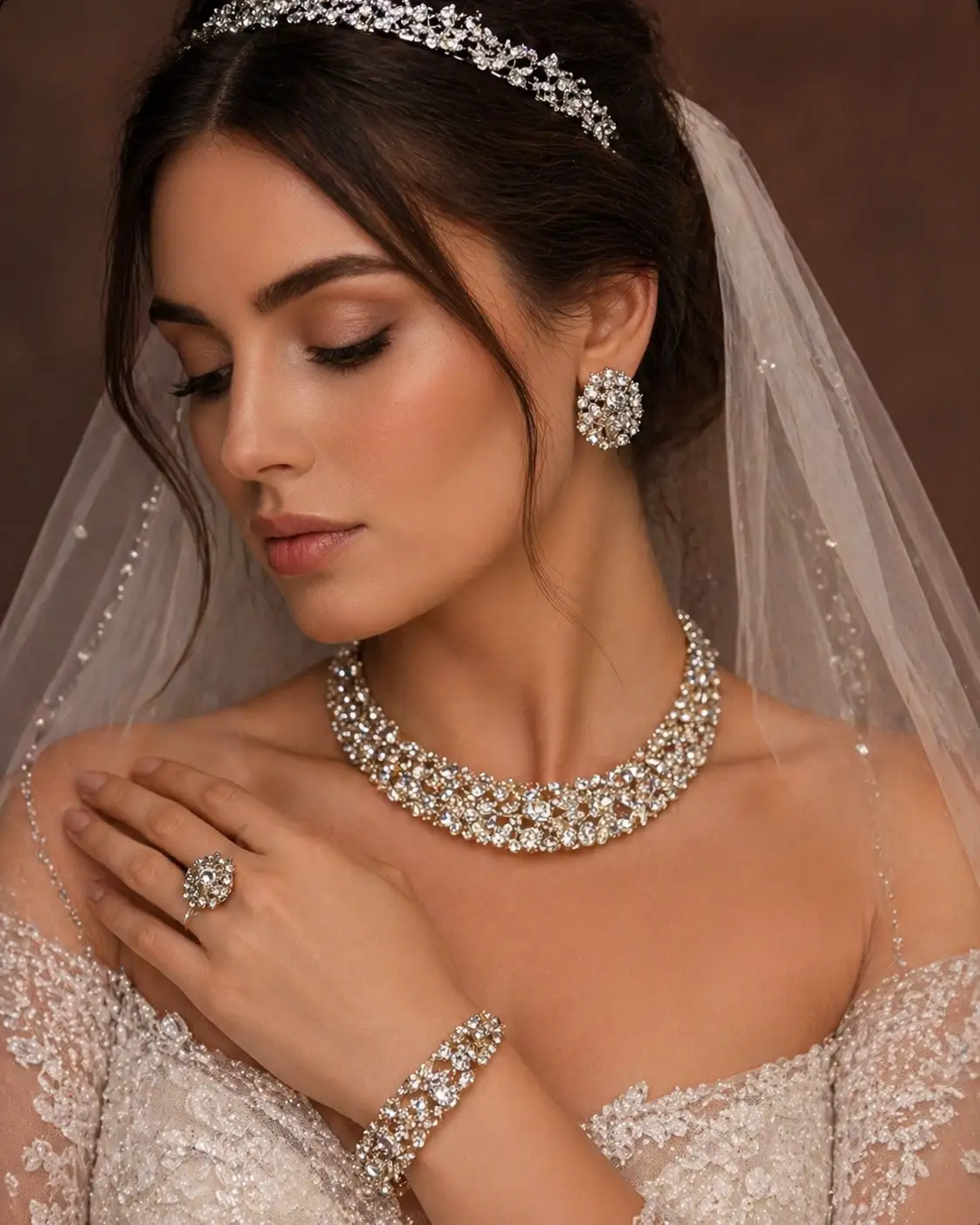 Bold Statement Bridal Crystal Set – Gold & Silver Necklace, Earrings & Bracelet by Glam Duchess (bold-statement-bridal-crystal-set-gold-silver-necklace-earrings-bracelet-copy)