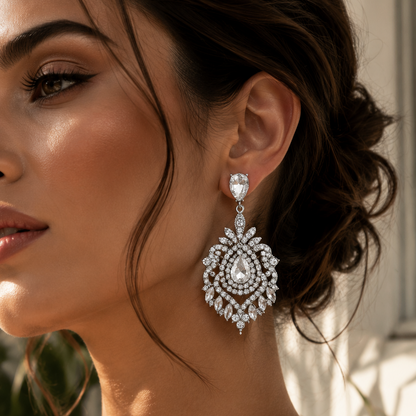 Crystal Rhinestone Drop Earrings - Earrings from Glam Duchess