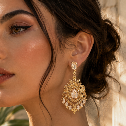 Crystal Rhinestone Drop Earrings - Earrings from Glam Duchess