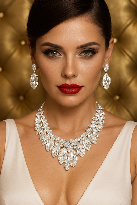 Wedding Jewelry, Luxora Crystal Bridal Statement Necklace & Earring Set