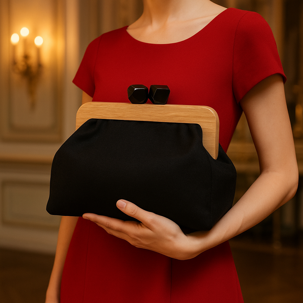 Black Velvet Clutch Bag Handmade Large Luxury Evening Purse Gift for Her - Glam Duchess
