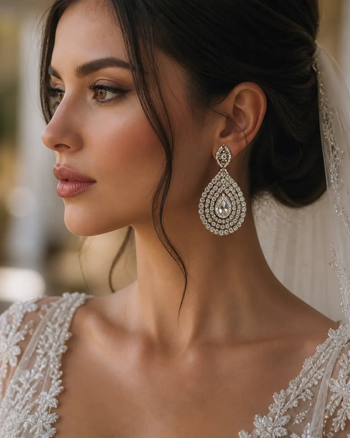 Crystal Teardrop Bridal Statement Earrings – Luxury Wedding Drop Earrings for Brides - Earrings from Glam Duchess