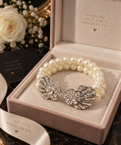 Pearl crystals stretachable bracelet - Uncategorized from Glam Duchess