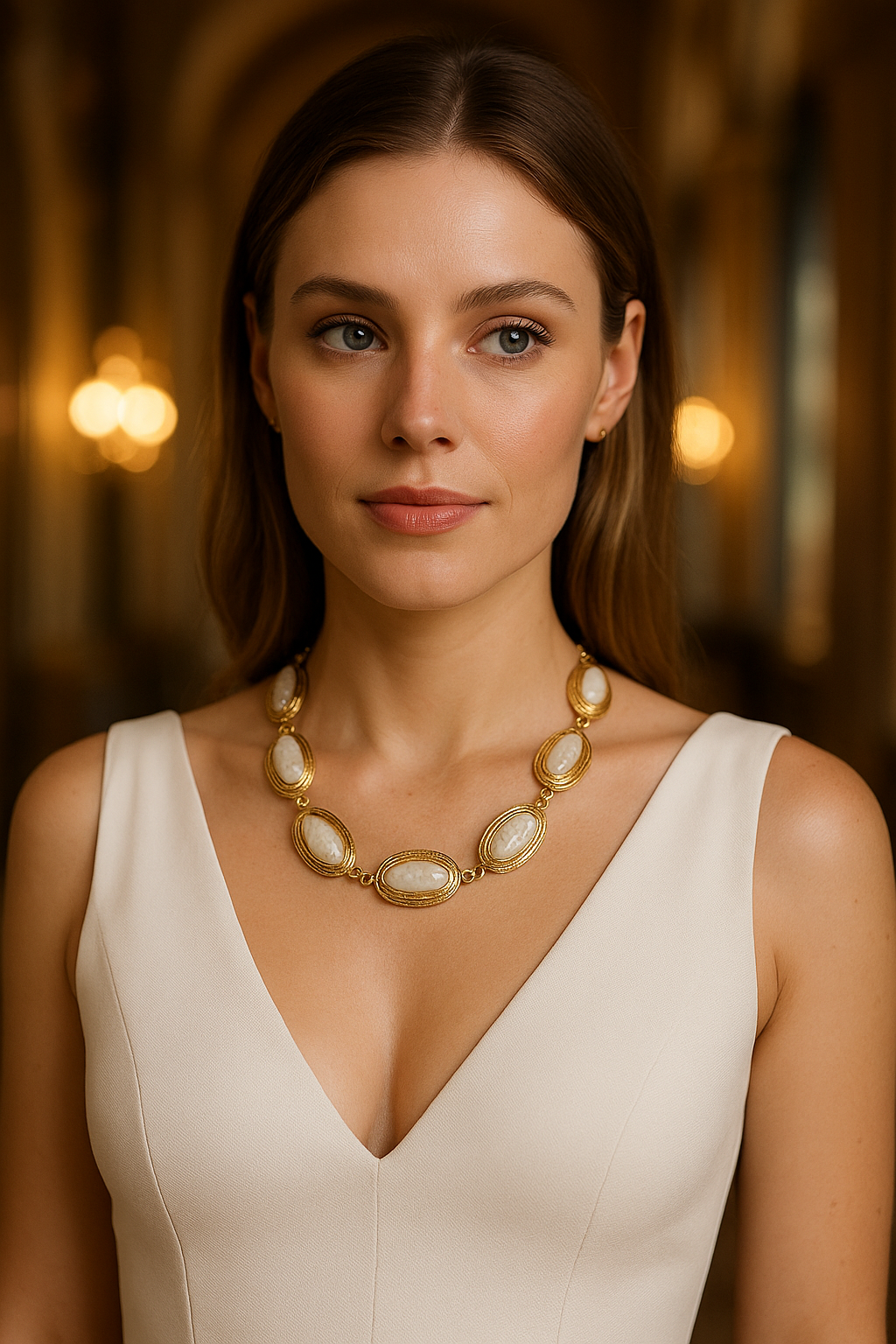 Luxury Gold Plated Pearl Jewelry Set – Necklace, Bracelet & Stud Earrings - Glam Duchess
