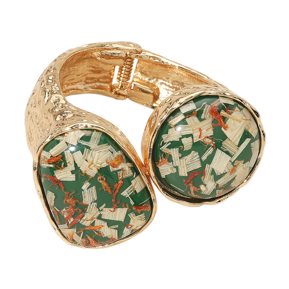Double Confetti Stone Hinged Bracelet
