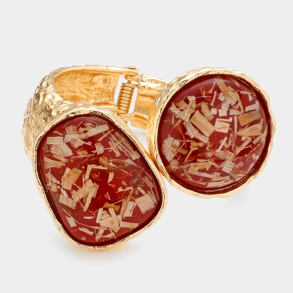 Leopard Double Confetti Stone Hinged Bracelet