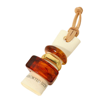 3PCS - Chunky Resin Mixed Shape Ring Set