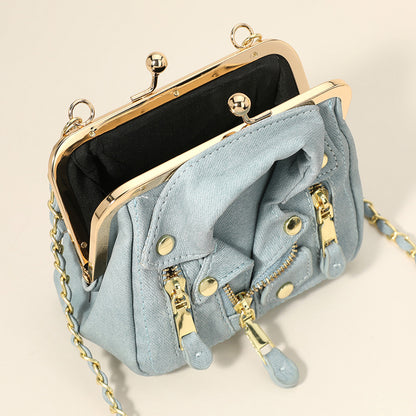 Motorcycle Jacket Faux Leather Mini Purse – Retro Crossbody Bag