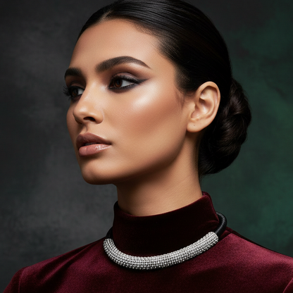 Bling Studded Metal Wire Wrapped Magnetic Necklace