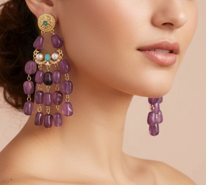 Geometric Tassel Drop Earrings for Women | Exquisite Designer Jewelry