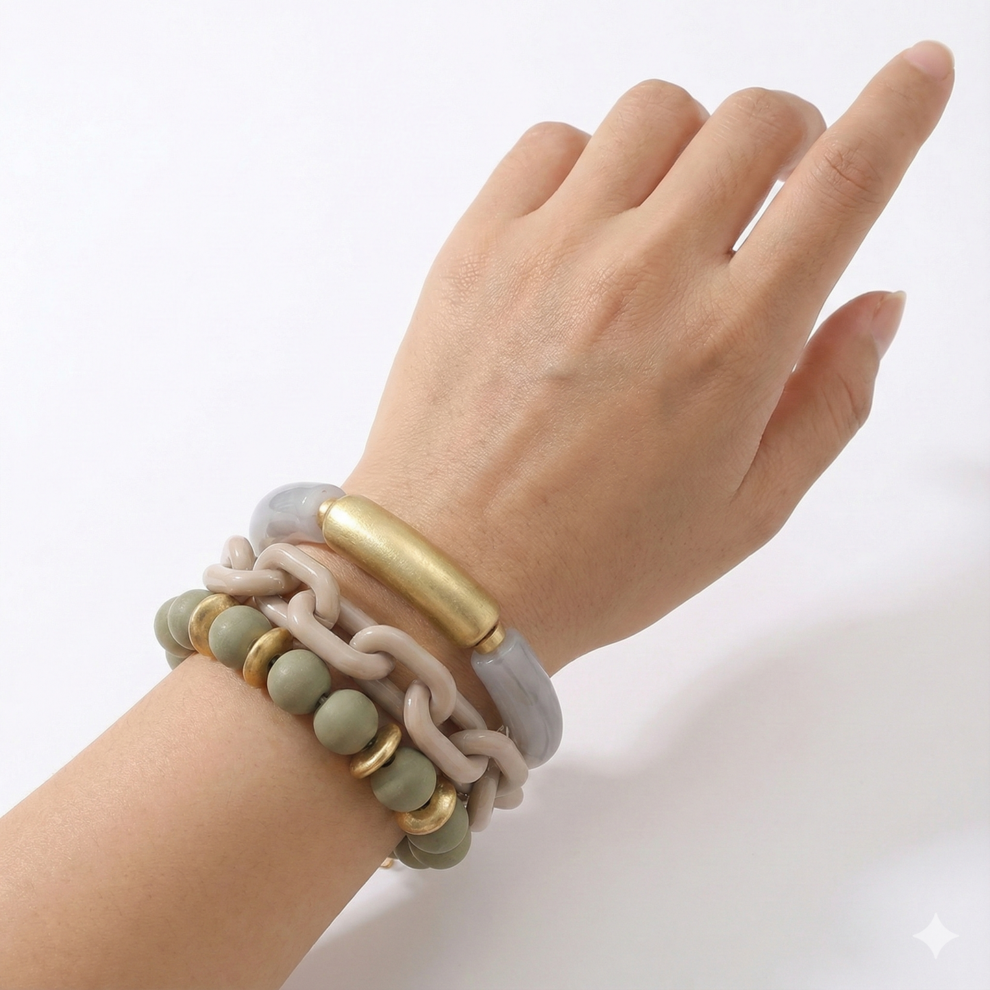 Stretch Resin Link Multi Layered Bracelets