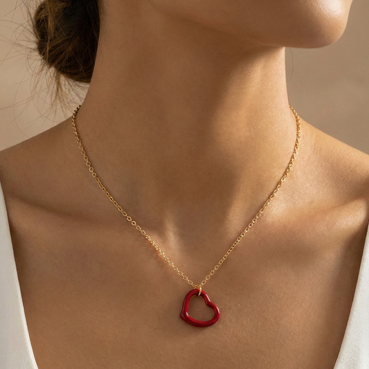Open Heart Pendant Necklace